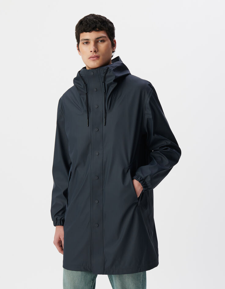 Parka marine nylon gomme à capuche Homme-2