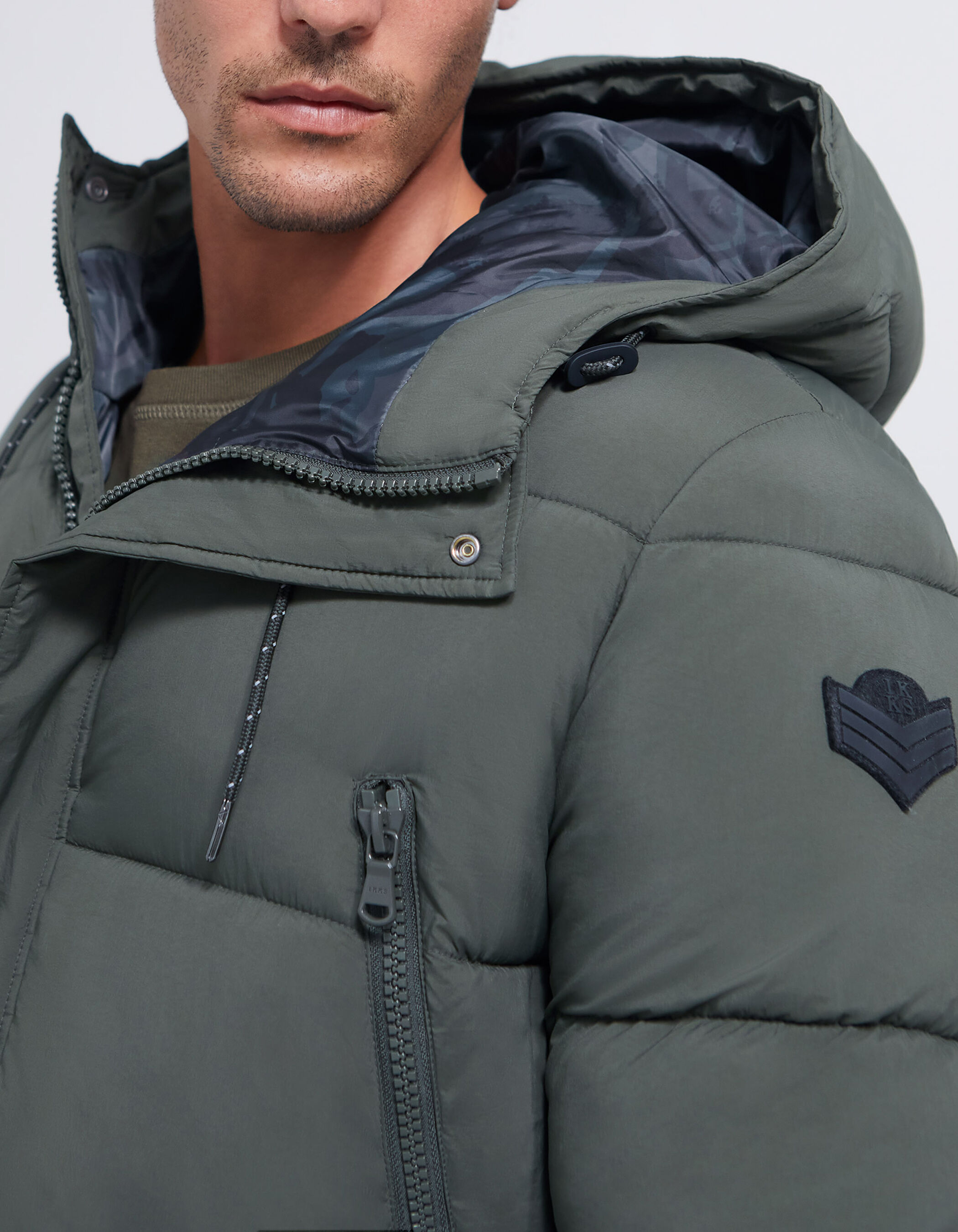 Parka kaki multipoches Homme