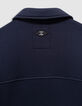 Boys’ navy zipped cardigan with shirt collar-6
