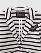 Chaqueta cruda rayas negras insignias niña-2
