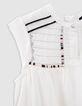 Robe écrue jacquard plastron brodé fille-3