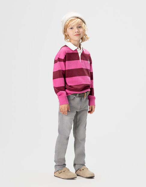 Grijze SLIM jeans gevlochten riem jongens - IKKS