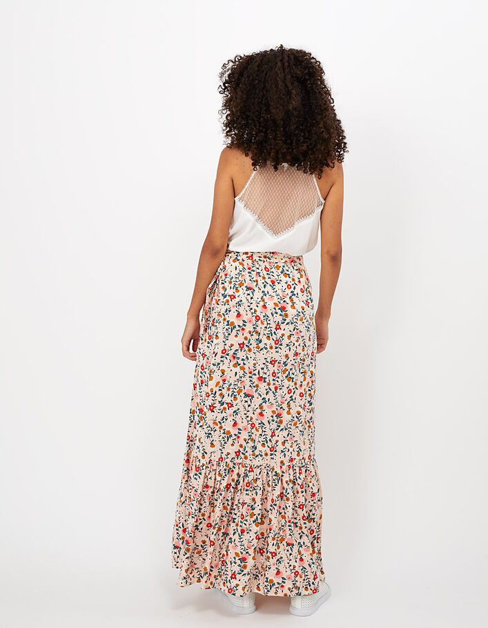 Baby scheuren Tot ziens Poederroze lange rok met goud- en bloemenprint I.Code