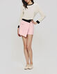 Women’s ecru knit sweater with black edges-2