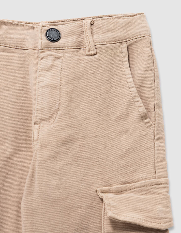 Pantalon droit beige esprit battle garçon-4