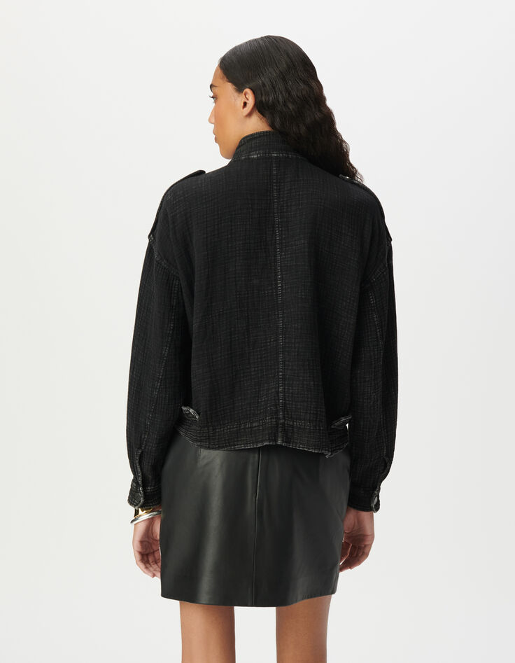 Veste oversize grise gaze de coton bio Femme-3 Veste oversize grise gaze de coton bio Femme-3