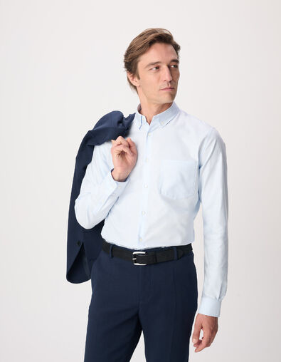 Chemise regular bleu ciel poche plaqu&eacute;e Homme - IKKS