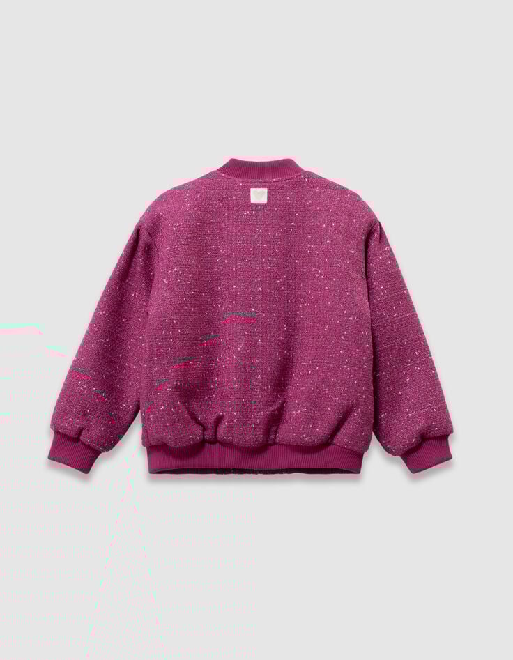 Blouson rose esprit tweed fille-6