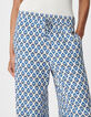 Pantalon large imprim&eacute; floral bleu Femme-6