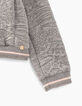 Gechineerd grijs vest met reliëf en capuchon voor meisjes -5