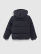 Doudoune navy fourrée à capuche navy garçon-3