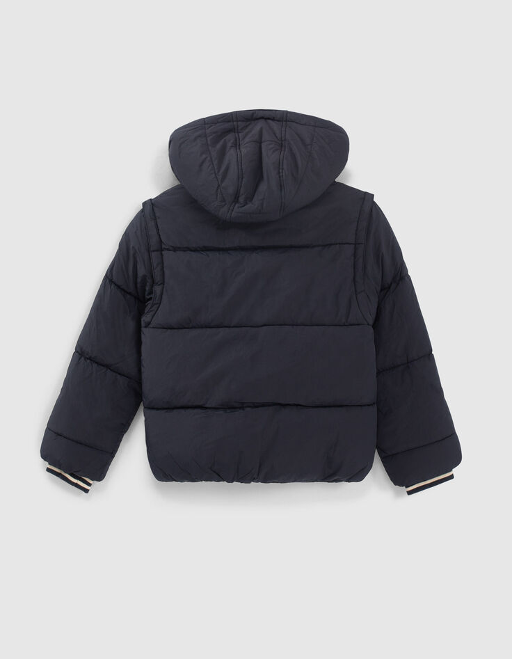 Doudoune navy fourrée à capuche navy garçon-3