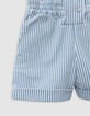 Combishort en jean blanc rayures bleues fille-6