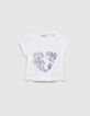 Camiseta color crudo colibr&iacute; coraz&oacute;n beb&eacute; ni&ntilde;a-1
