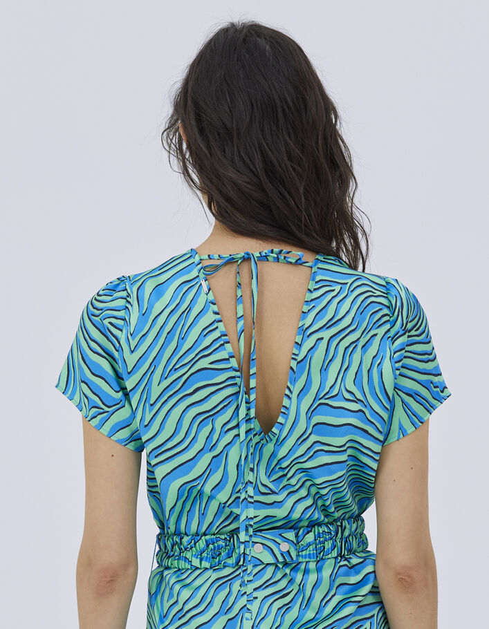 Women’s turquoise zebra print sack dress - IKKS