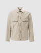 Sandfarbene Herrenjacke mit Taschen-7