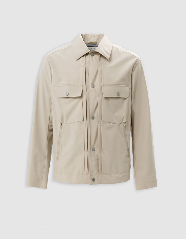 Sandfarbene Herrenjacke mit Taschen-7
