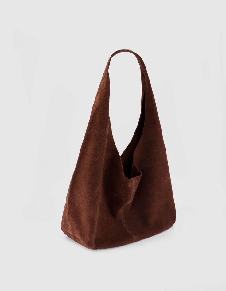 Hobo Tasche burgunderrot weiches Samt Leder Damen-2