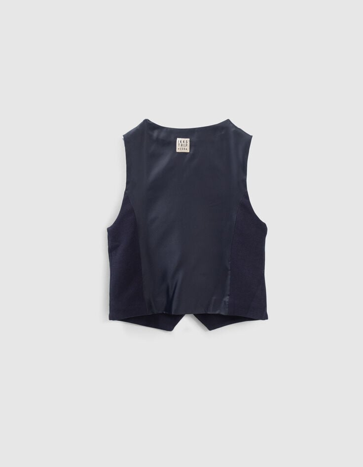 Boys' navy suit waistcoat-2