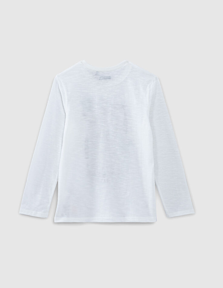 Camiseta blanca esqueleto-pirata rosas niño -3
