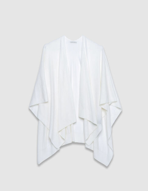 Cape courte beige tricot fin boutonn&eacute;e Femme - IKKS