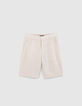 Bermuda beige coton lin garçon-1