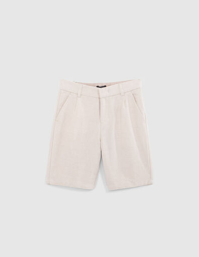 Bermuda beige coton lin garçon - IKKS