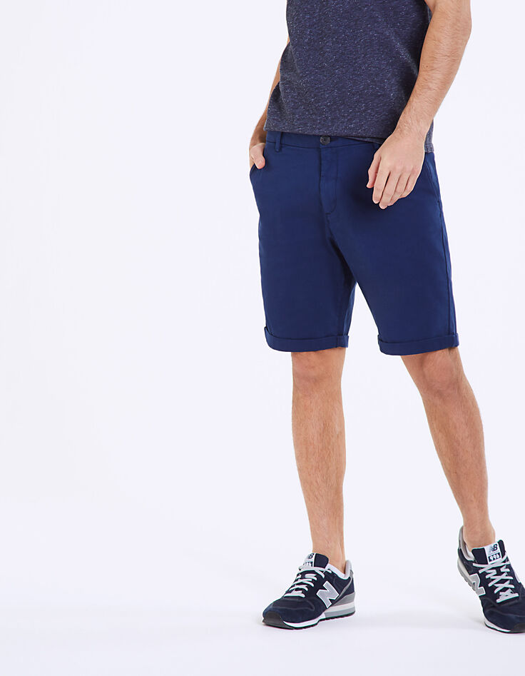 Men's indigo slim chino Bermudas-2