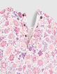 Girls' off-white blouse with violet flower print-5
