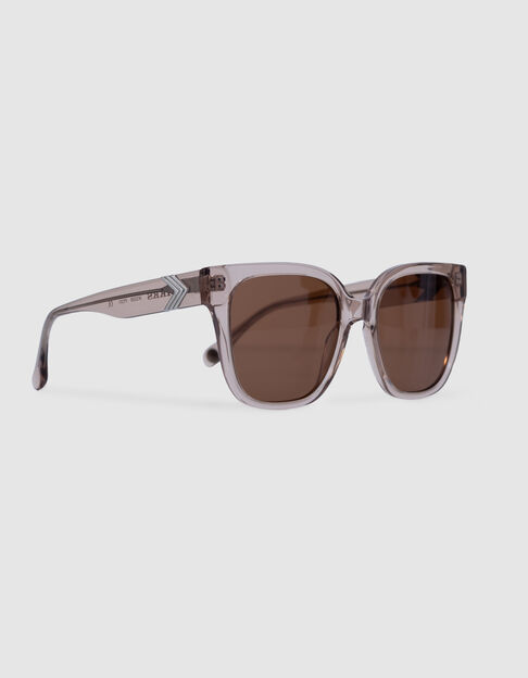 Beige Sonnenbrille Charly dunkelbraune Gläser - IKKS