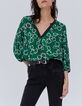 Blusa verde estampado maxi flores mujer-1