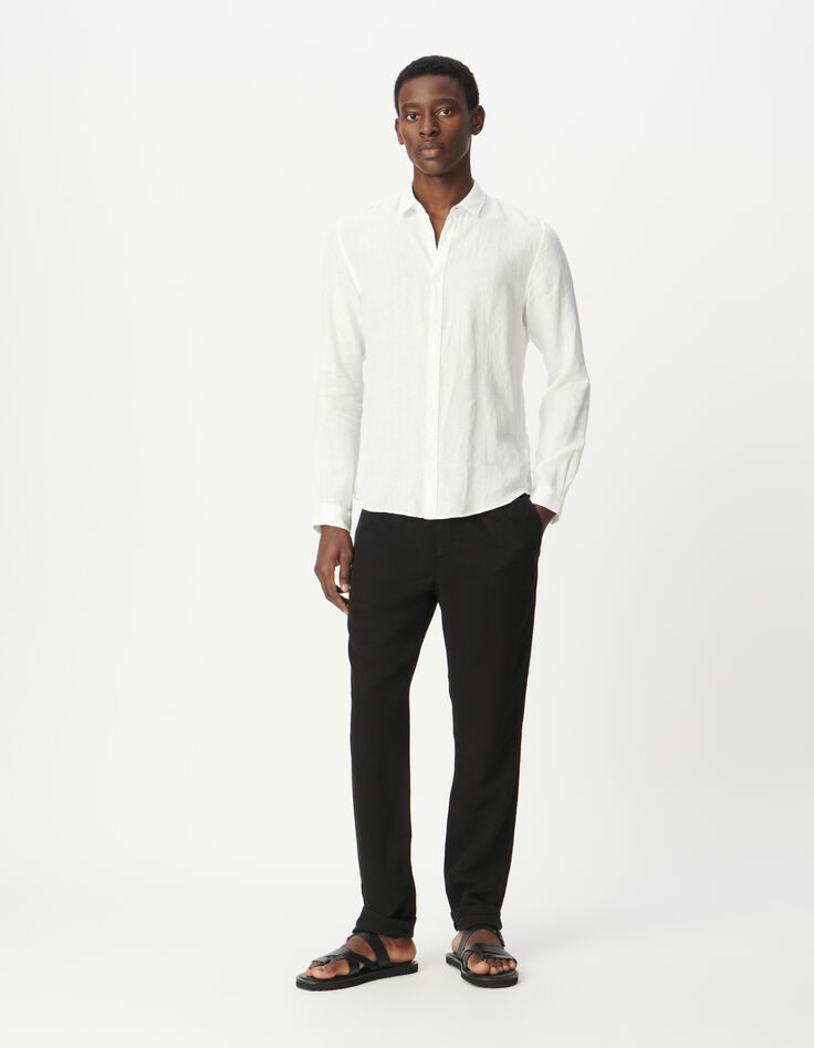 Chemise SLIM blanche 100% lin Homme-1