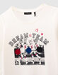 T-shirt blanc cassé visuel pom-pom girls 3D fille-2