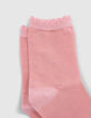 Calcetines rosa, blanco y azul bebé niña-4