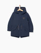 Boys' indigo hooded parka -2