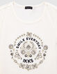 T-shirt blanc cass&eacute; broderies et message fille-2