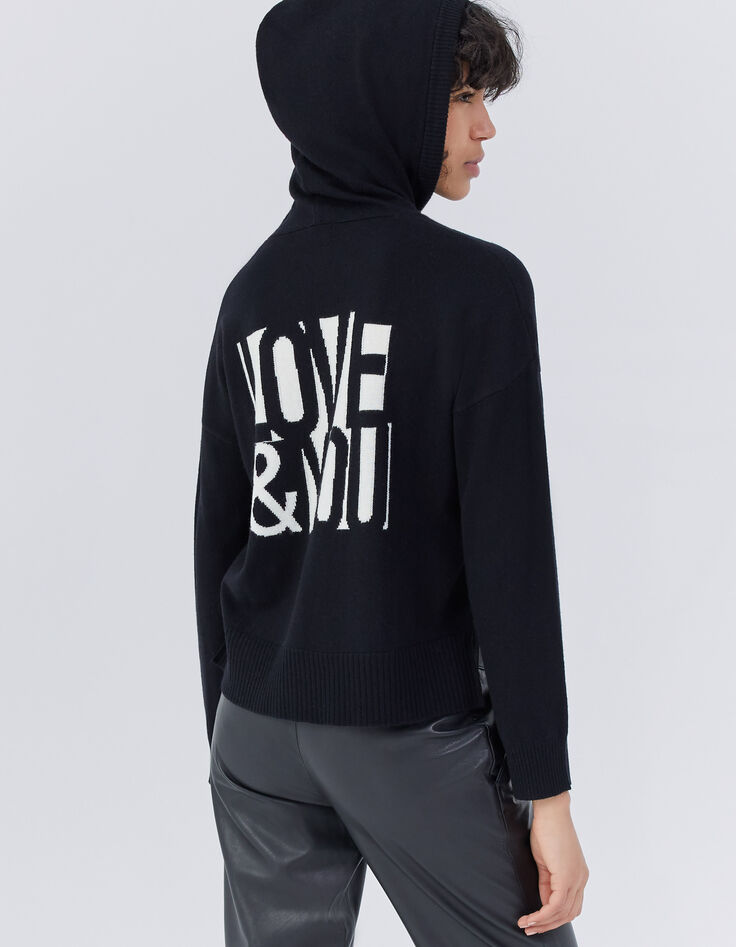 Pure Edition sweat à capuche laine et cachemire noir femme-3