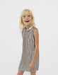 Robe longue dorée plissée réversible Femme-10