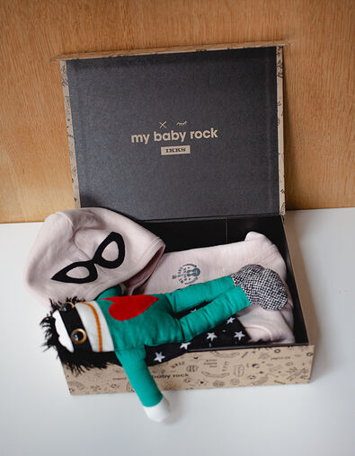 Box mono rosa bio IKKS y muñeco Tim RAPLAPLA - IKKS