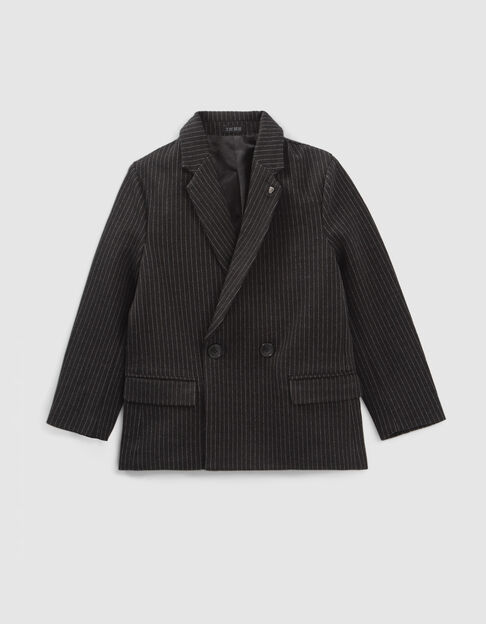 Graue Jungen-Anzugjacke mit Tennisstreifen