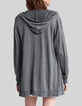 Mittellange Damen-Strickjacke silberfarbenes Lurex-2