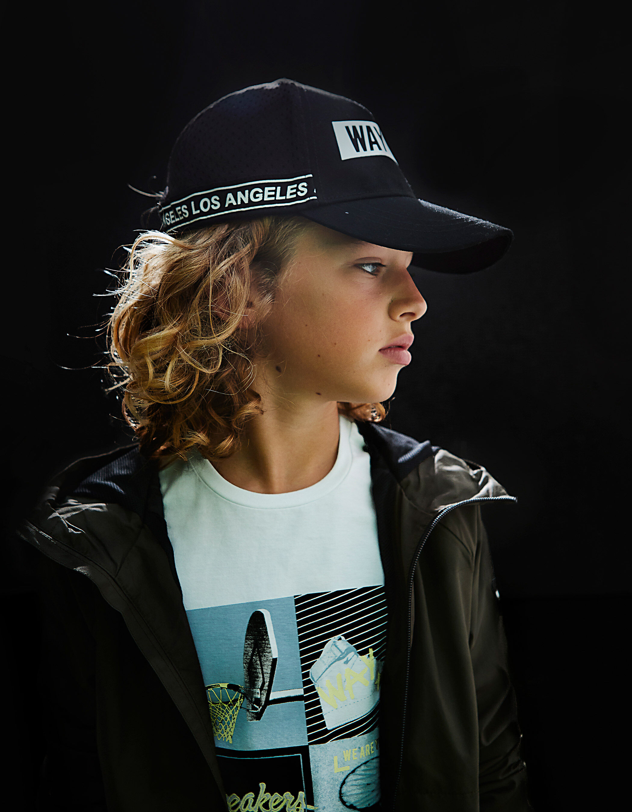 Boys black cap with white WAY logo