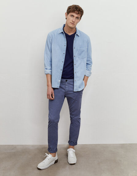 Men’s stone blue CROPPED chinos