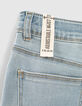 Bleach Blue Skinny-Mädchenjeans mit Fransenabschluss-5