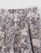 Gebloemde jacquard maxirok voor meisjes in ecru-2