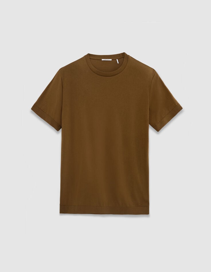 Men’s ochre cotton modal short-sleeved T-shirt-5 Men’s ochre cotton modal short-sleeved T-shirt-5