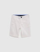 Boys' ecru Bermuda shorts with removable straps-2