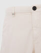 Stuccofarbene TAPERED-Herrenchinobermudas-3