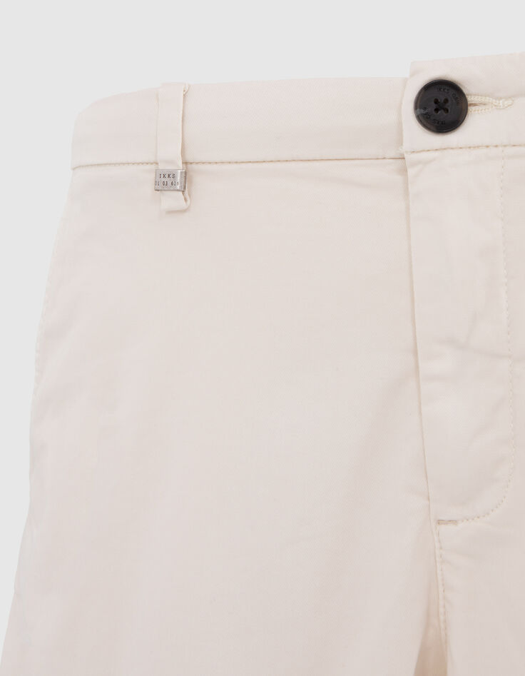 Stuccofarbene TAPERED-Herrenchinobermudas-3