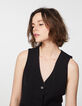 Women’s black braided neckline tailored waistcoat-5
